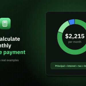 Mortgage payment breakdown donut chart showing $2,215 per month