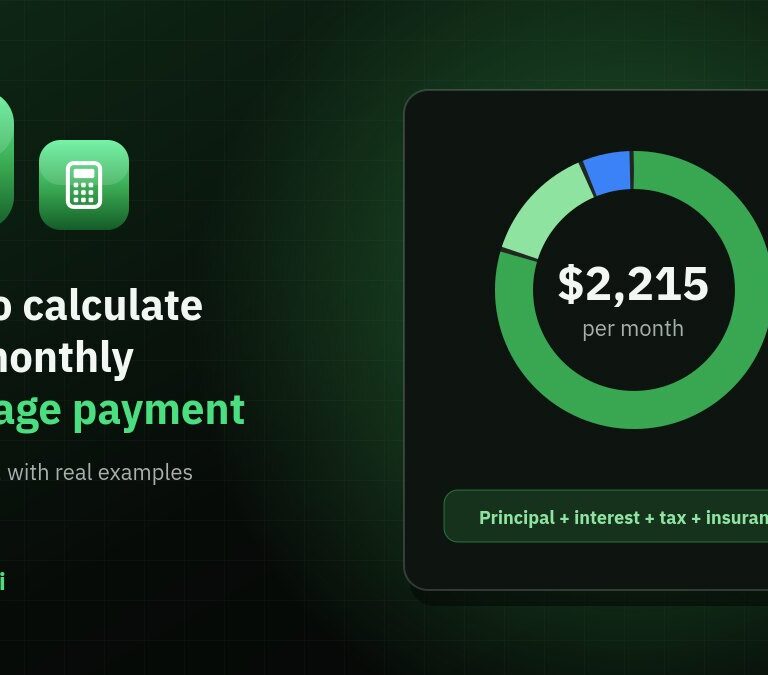 Mortgage payment breakdown donut chart showing $2,215 per month